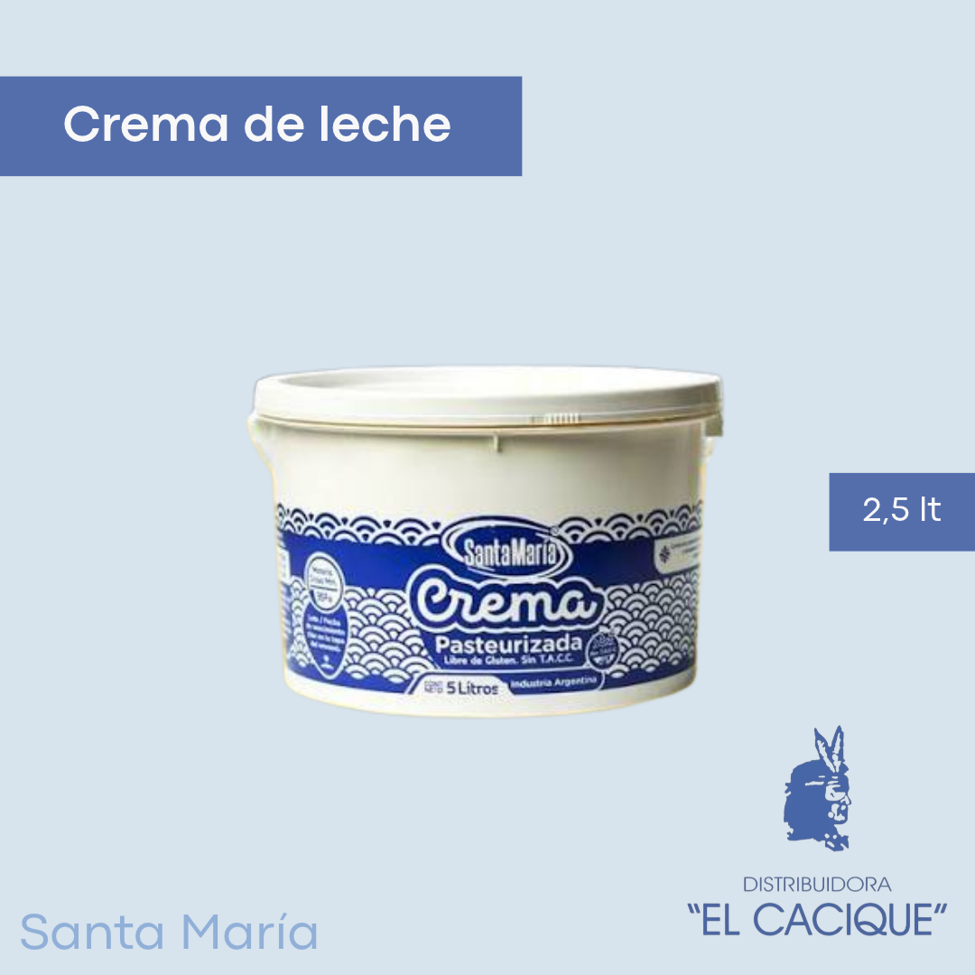 CREMA DE LECHE X 2.5 L. SANTA MARIA